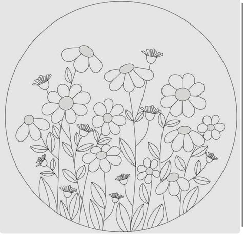 Embroidery Hoop Crafts, Hand Embroidery Patterns Free, Embroidery Template, Floral Embroidery Patterns, Basic Embroidery Stitches, Hand Embroidery Projects, Embroidery Patterns Vintage, Pola Sulam, Embroidery Flowers Pattern