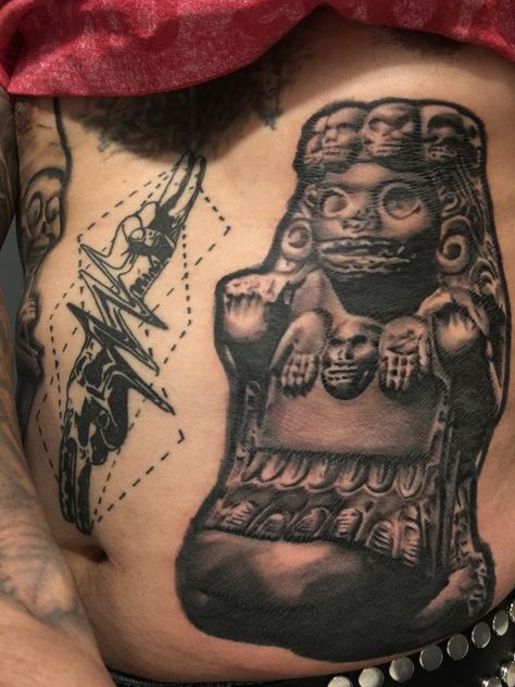 Mictecacihuatl Tattoo, Goddess Of The Underworld, Tattoo Chest, Aztec Tattoo, The Underworld, Underworld, Skull Tattoo, Cool Tattoos, Tatting