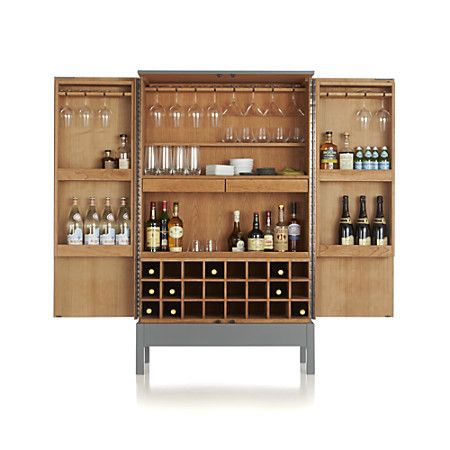 Bar Furniture For Sale, Bar Casa, Home Bar Cabinet, Bar Cabinets, Bar Sala, Cabinet Bar, Grey Bar, Deco Studio, Barrel Furniture