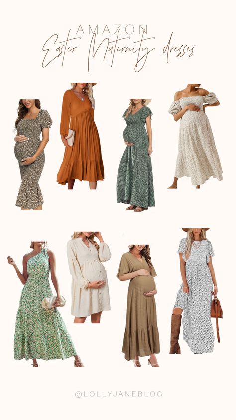 Amazon has some beautiful maternity options for this spring and Easter sunday! We are obsessed with these long flowy dresses, and especially the floral prints! I absolutely adore these beautiful solid dresses as well, they are perfect for maternity shoots! Maternity Easter Dress, Easter Outfit Pregnant Women, Easter Maternity Outfit, Maternity Easter Outfit, Spring Maternity Dress, Easter Tree Ideas, Maternity Shoot Dress, Long Flowy Dresses, Feeling Feminine