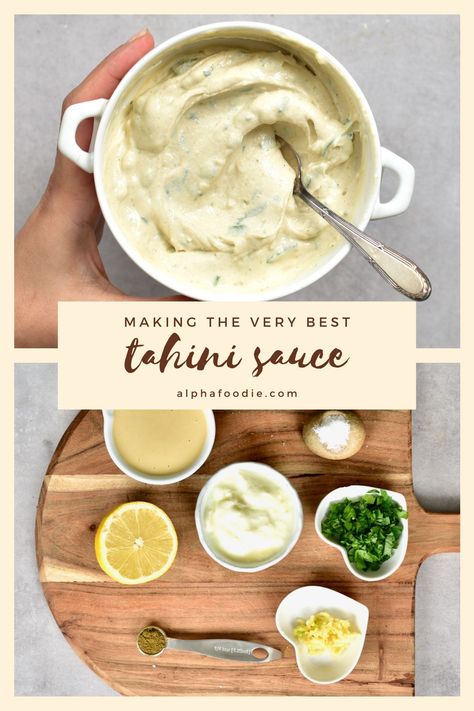 Homemade Soy Milk, Paleo Pesto, Tahini Dip, Lemon Tahini Sauce, Homemade Tahini, Healthy Sauces, Quick Dip, Yogurt Dressing, Lemon Yogurt