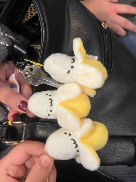 Matching Keychains Aesthetic, Plush Keychain Aesthetic, Cute Plush Keychain, Cute Matching Keychains, Matching Plushies, Keychain Plushies, Banana Keychain, Stuffed Keychain, Banana Plush