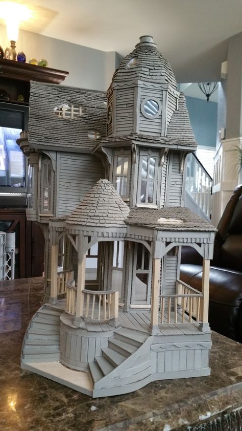 House Out Of Cardboard, My First House, Orchid House, Haunted Dollhouse, San Francisco Houses, Doll House Plans, First House, Victorian Dollhouse, Cardboard House