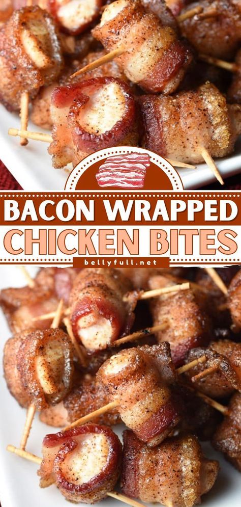 Chicken Bacon Appetizers Brown Sugar, Brown Sugar Bacon Wrapped Chicken, Chicken Bacon Wrap, Bacon Wraps, Bacon Wrapped Chicken Bites, Make Bacon, Sweet Chicken, Bacon Appetizers, How To Make Bacon