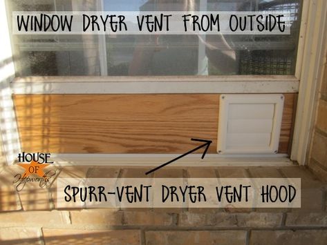 So glad im not the only one who wants to vent a dryer through a window!!! Dryer Vent Installation, Basement Window Replacement, Dryer Vent Hose, Dryer Duct, Basement Window, Hiding Ugly, Window Bars, Through A Window, Basement Reno