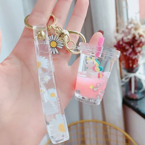 Unicorn Keychain, Unicorn Cups, Kawaii Unicorn, Unicorn And Glitter, Kawaii Accessories, Girly Accessories, Unicorn Design, Boba Tea, Pink Unicorn