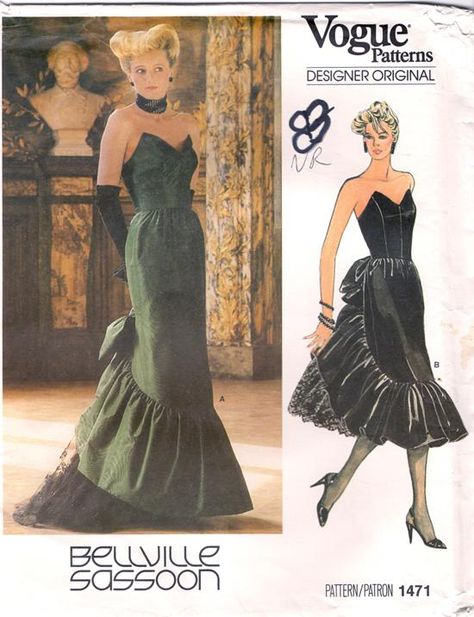 Bellville Sassoon, Old Hollywood Dress, 80s Prom Dress, Strapless Evening Gowns, Hollywood Dress, Ballgown Wedding, Vogue Dress, Vogue Sewing, Vogue Sewing Patterns