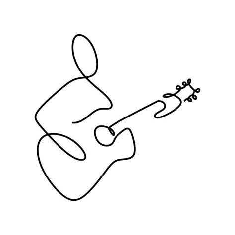 How To Draw Music, Guitar Drawing Art, Music Line Art, Rapid Drawing, Line Drawing Embroidery, Music Inspired Art, Guitar Embroidery, 1 Line Drawing, Music Art Drawing