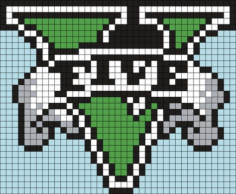 Grand Theft Auto 5 Logo Perler Bead Pattern / Bead Sprite Train Pixel Art, Pixel Art Logo, Pixlr Art, 32x32 Pixel Art Grid, Grille Pixel Art, Square Grid Pattern, Pixel Life, Pixel Art Minecraft, Modele Pixel Art