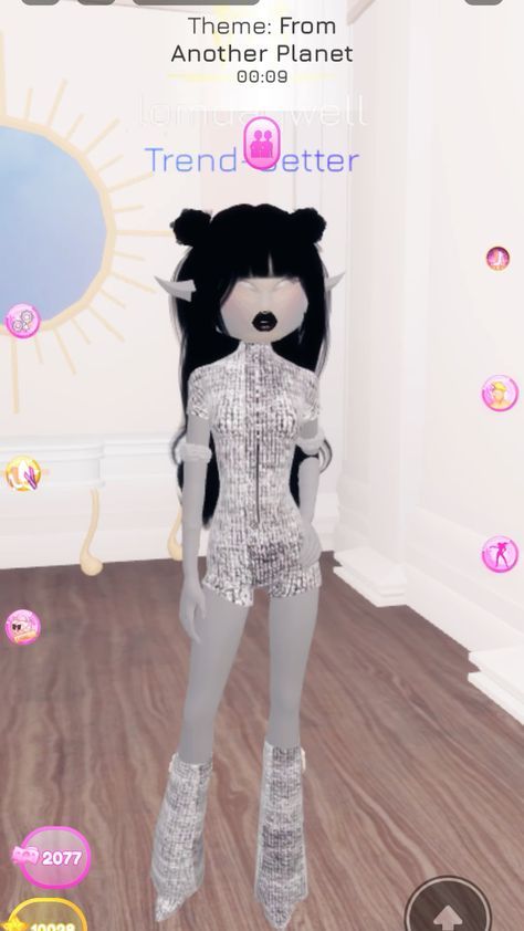 Dress To Impress Roblox Game Outfit Idea From Another Planet, Dti Outfit From Another Planet, From Another Planet Outfit Dress To Impress, Another Planet Dress To Impress, Dress To Impress From Another Planet, Sci Fi Dress, Futuristic Elegance, Planet Dresses, Another Planet