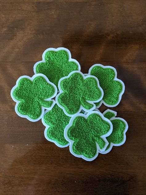 Felt Clover, Retro Patches, Retro Patch, Chenille Patches, Irish Clover, Chenille Patch, Biker Patches, Heart Patches, Moss Stitch