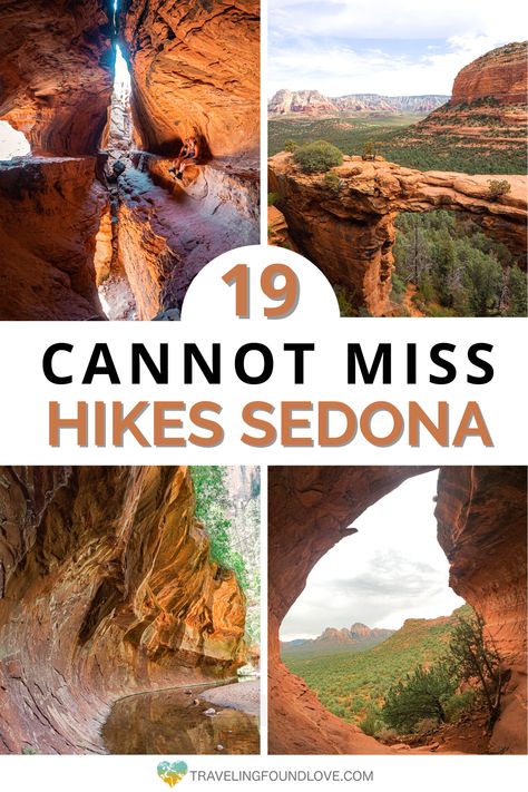 Sedona is a real United States treasure! It is home to undeniably beautiful red rock formations and some of the most gorgeous and exciting hiking trails in the country. There are 118 hikes in Sedona. But which one should you take? We listed our top 19 hikes in Sedona you do not want to miss out on… Devils Bridge Sedona | Sedona Hikes | Cathedral Rock Sedona | Sedona vortex locations | Bell Rock Sedona | West Fork Trail Sedona | Sedona Hikes with water | Sedona hikes trail map Sedona Arizona Travel, Things To Do In Sedona, Sedona Hikes, Sedona Travel, Arizona Adventure, Arizona Vacation, Arizona Road Trip, Sedona Az, Arizona Travel