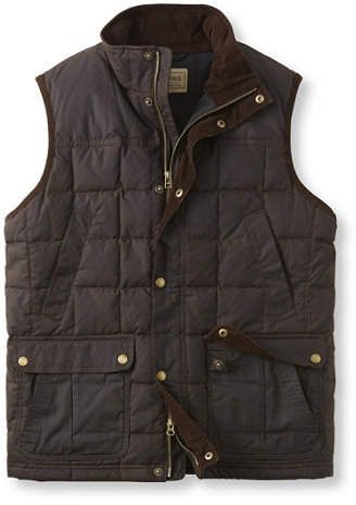 Men's L.L.Bean Upcountry Waxed Cotton Down Vest Men Vest Outfits, Men Vest, Ll Bean Men, Mens Outdoor Clothing, Bespoke Tailoring, Outerwear Vest, Vest Outfits, Quilted Vest, Down Vest