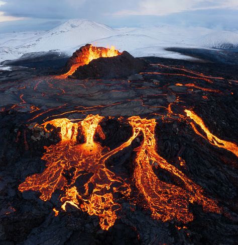 I Spent Two Weeks In Iceland To Shoot The Recent Fagradalsfjall Eruption Fagradalsfjall Volcano, Folio Ideas, Environment Reference, Iceland Trip, Volcanic Eruption, Aerial Images, Media Landscape, Lava Flow, Photography Guide