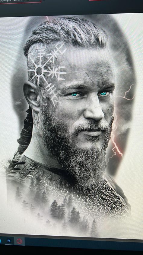 Ragnorak Tattoo, Ragnar Lothbrok Tattoo Design, Vikings Ragnar Tattoo, Ragnar Tattoo Design, Viking Tattoo Designs Men, The Last Kingdom Tattoo, Ragnar Tattoo, Ragnar Lothbrok Tattoo, Bjorn Vikings