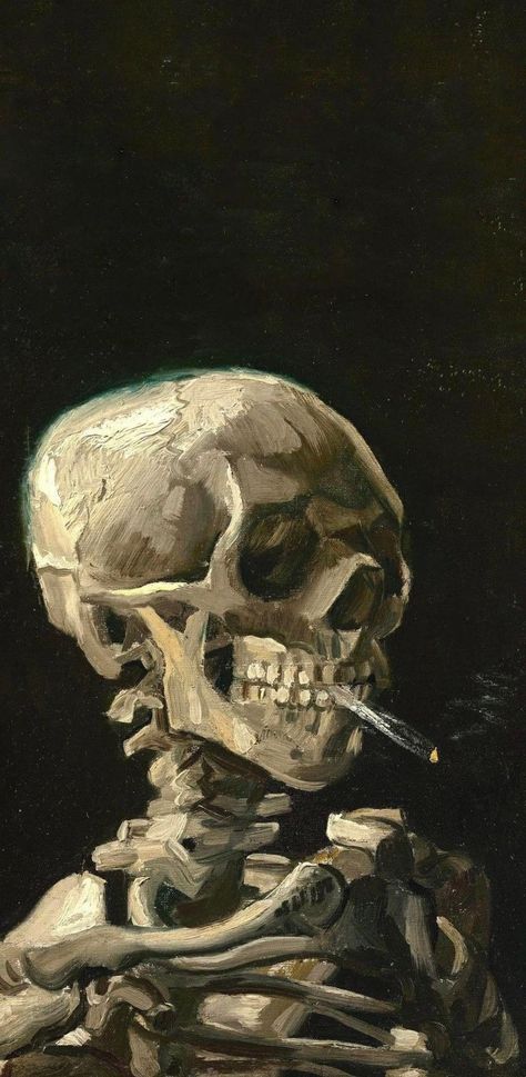 Van Gogh Wallpaper, معرض فني, Arte Van Gogh, Skull Painting, Soyut Sanat Tabloları, Van Gogh Paintings, Van Gogh Art, Edgy Wallpaper, Scary Art