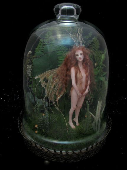 . Bell Jars, Glass Dome Display, Fairy Jars, Fantasy Art Dolls, Fairies Elves, Mermaid Dolls, The Bell Jar, Fairy Angel, Mermaid Art