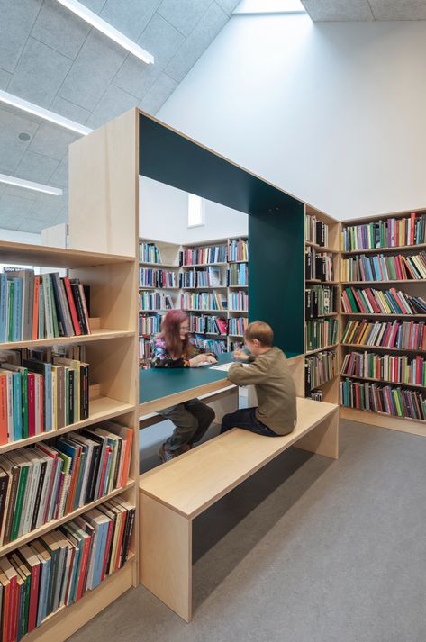 Gallery of Viby Library & Culture House / Christensen & Co. Architects + Primus Arkitekter - 8 Small School Library Design, Small Library Design, Library Landscape, Modern Libraries, Library Furniture Design, Public Library Design, Social Inclusion, Small Library, Library Study Room