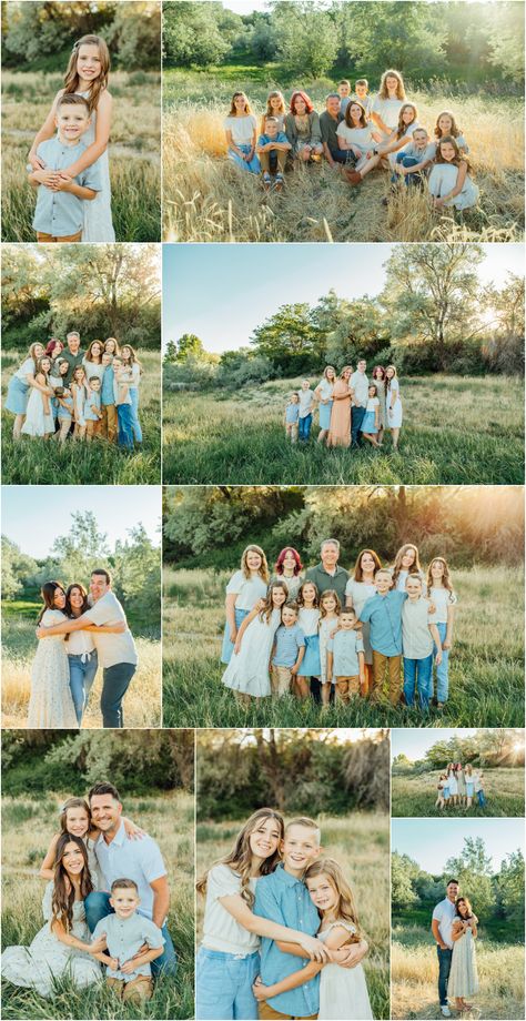 Family Of 9 Photo Ideas, Large Group Photo Color Scheme, Family Picture Location Ideas, 15 Person Family Photo, Large Family Shoot, Family Pictures Extended, Extended Family Of 8 Picture Poses, 8 Family Photo Ideas, Larger Family Photo Ideas