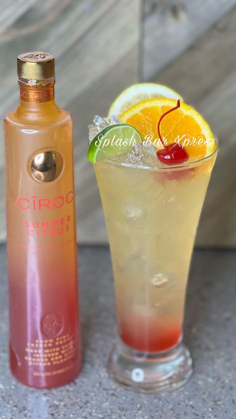 Ciroc Drinks, Summer Drinks Alcohol Recipes, Ciroc Vodka, Booze Drink, Pretty Alcoholic Drinks, Citrus Cocktails, Summer Drinks Alcohol, Cocktail Drinks Alcoholic, Party Drinks Alcohol