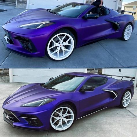 Purple Corvette, Car Purple, Concept Car Interior, Luxury Cars Audi, C8 Corvette, Custom Street Bikes, Corvette C8, Tuning Cars, Custom Muscle Cars