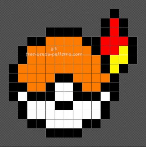 Custom Pokeball Charmander edition Hama Beads 14x14 Pokemon Ball Perler Beads, Pokemon Hama Beads Pattern, Perler Beads Pokeball, Pokeball Perler Bead Patterns, Charmander Perler Beads, Perler Beads Pokemon, Pokemon Perler Bead Patterns, Hama Beads Pokemon, Pokemon Perler