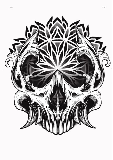 Tattoo Background, Tattoos Geometric, A Skull, Background Patterns, Sleeve Tattoos, Geometric Tattoo, Tattoo Ideas, Black And White, Tattoos