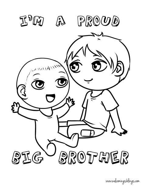 Sister Coloring Pages, I Love You Brother, Baby Coloring Pages, I Love My Brother, Birthday Coloring Pages, Big Brothers, Cartoon Coloring, Kid Coloring Page, Bear Coloring Pages