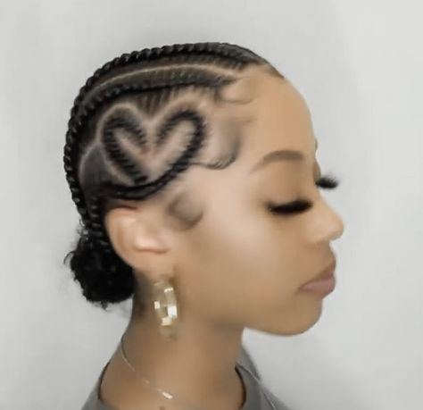 Cornrow Designs, Cornrows Hairstyles, Braids Hairstyles Pictures, Braided Cornrow Hairstyles, Protective Hairstyles Braids, Pretty Braided Hairstyles, Girls Hairstyles Braids, Heart Hair, Hair Ponytail Styles