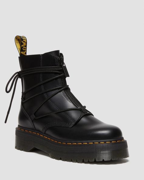 Jadon Boots, Leather Platform Boots, Dr Shoes, Black Platform Boots, Boots Uk, Black Leather Boots, Platform Boots, Shoe Game, Strap Heels