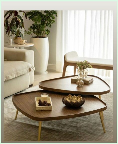 Round Ottoman Coffee Table, Wooden Coffee Table Designs, Amp Furniture, Centre Table Design, Centre Table Living Room, Coffee Table Arrangements, Sofa Table Design, Center Table Decor, Round Center Table