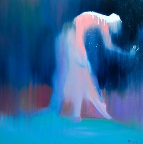 Yuri Pusar Modern Contemporary Dance, Dance Artwork, Meaningful Paintings, Ballerina Painting, Blue Canvas Art, Dancing Couple, Dancers Art, Romantic Paintings, Dance Paintings