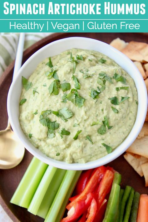 Artichoke Hummus, Recipe For Spinach, Hummus Recipes, Veggie Skewers, Hot Appetizers, Friends Food, Cold Appetizers, Spinach Artichoke Dip, Party Appetizer