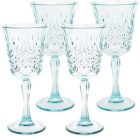 AmazonSmile | BELLAFORTE - Shatterproof Tritan Wine Glass Teal, 10oz, Set of 4, Myrtle Beach Tritan Dishwasher safe Plastic wine glasses, Glassware for indoor and Outdoor Use, BPA free: Wine Glasses Pictures Of Rings, Mermaid Wine Glasses, Luncheon Themes, Fun Wine Glasses, Plastic Wine Glasses, Gender Party, Plastic Glasses, Bar Glasses, Wine Glass Set