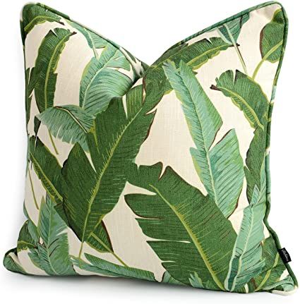 Hofdeco Premium Decorative Cushion Throw Pillow Cover HEAVY WEIGHT Cotton Linen Modern Greenery Tropical Banana Palm Leaf 20x20 Inches 50x50cm : Amazon.co.uk: Home & Kitchen Leaf Pillows, Target Throw Pillows, Modern Greenery, Banana Palm, Tropical Pillows, Florida Condos, Outdoor Dinnerware, I Believe In Pink, Green Banana