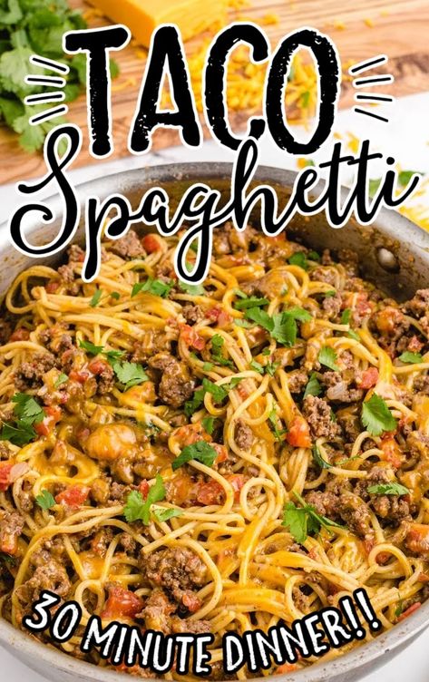 Taco Spaghetti Recipe, Baked Spaghetti And Meatballs, Potatoes Casserole, Taco Spaghetti, Mexican Flavors, Baked Pasta Recipes, Spaghetti Recipe, Beef Casserole Recipes, Comfort Food Recipes Dinners