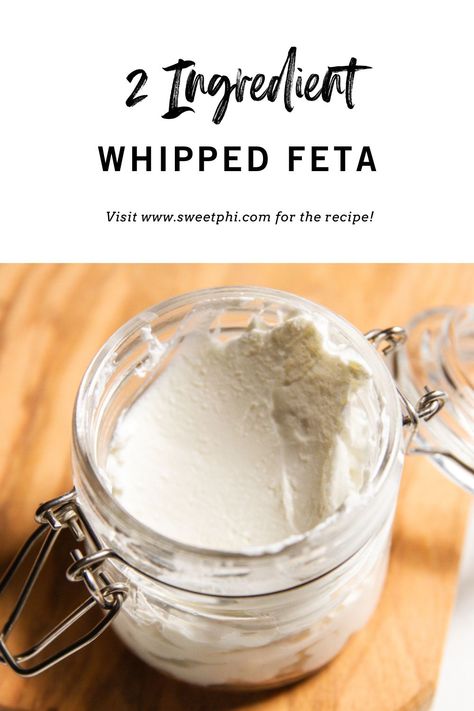 Whipped feta is a tangy, creamy dip that’s perfect for spreading on toast, dipping vegetables, or serving as a party appetizer. It’s simple to make and only requires two ingredients! Find this easy recipe on the blog! Spinach Tomato Pasta, Zucchini Burger, Feta Recipes, Feta Dip, Whipped Feta, Creamy Dip, Feta Pasta, Impressive Recipes, Party Appetizer