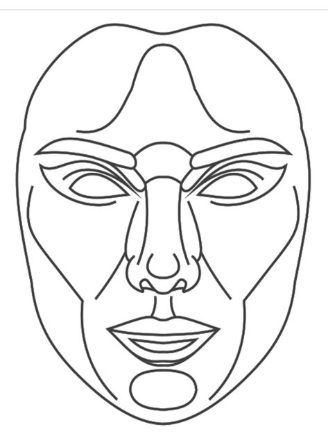 Evil Pictures, Geometric Face, Face Outline, Female Face Drawing, Drawing Face Expressions, Face Template, Perspective Drawing Lessons, Paint Brush Art, Characters Inspiration Drawing