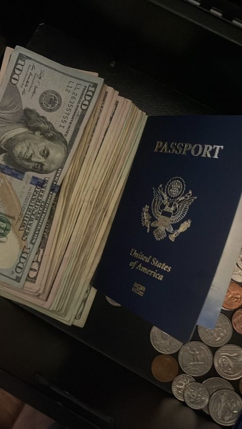 Money And Passport, Money In Account Aesthetic, Divers License Photo, Passport Asthetics Photos, Greencard Usa Approved, License Id Picture Aesthetic, Greencard Usa Photo, Youtube 100k Plaque Aesthetic, Stamped Passport Aesthetic