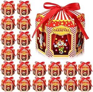 Carnival Treat Boxes Circus Cupcake Paper Candy Boxes Red White Stripes Carnival Paper Favor Boxes Carnival Goody Gift Decorations for Carnival Theme Birthday Halloween Holiday Celebration (48) Carnival Circus Theme Party, Circus Cupcakes, Carnival Cupcakes, Carnival Party Favors, Carnival Party Decorations, Carnival Gift, Party Candy Bags, Cupcake Paper, Circus Carnival Party