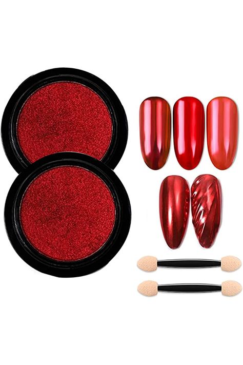 Nail Mirror, Red Chrome Nails, Holographic Nail Powder, Red Chrome, Red Pigment, Chrome Nail Powder, Chrome Nail, Glitter Pigment, Chrome Mirror