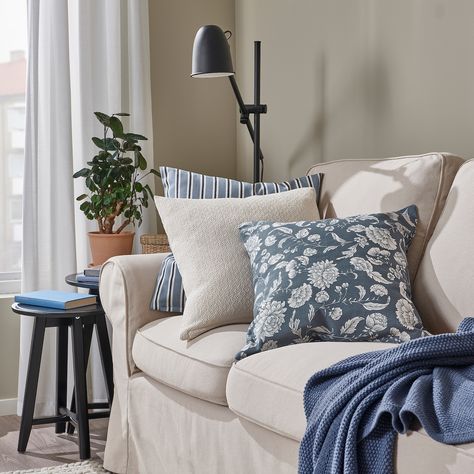 Blue curtains living room