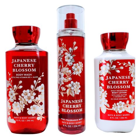 Amazon.com : Bath & Body Works Japanese Cherry Blossom Set - Shower Gel 10 oz, Fragrance Mist 8 oz, Body Lotion 8 oz : Other Products : Beauty & Personal Care Cherry Blossom Scent, Asian Pear, Japanese Blossom, Shea Butter Hand Cream, Bath And Body Work, Japanese Cherry Blossom, Bath And Bodyworks, Fragrance Spray, Cream Lotion