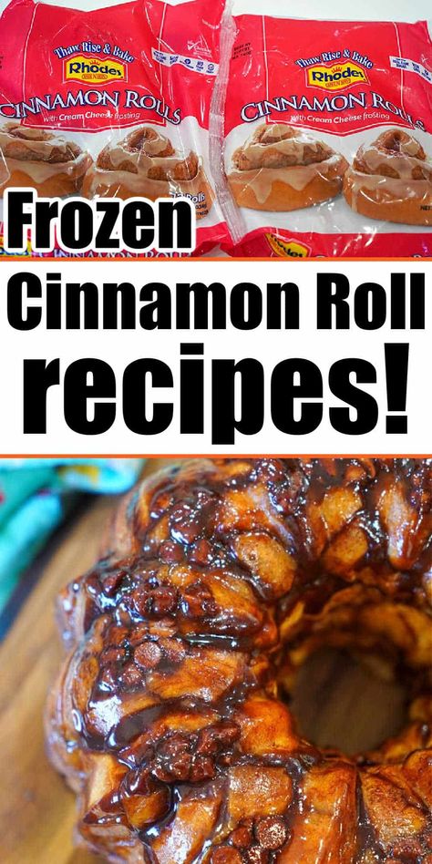 Best frozen cinnamon rolls recipe is here! How to make chocolate or a basic easy monkey bread with frozen Rhodes cinnamon rolls you'll love. Rhodes Cinnamon Rolls Monkey Bread, Rhodes Frozen Bread Dough Recipes, Frozen Rhodes Cinnamon Rolls, Rhodes Cinnamon Rolls Sticky Buns, Monkey Bread Recipe With Frozen Dough, Frozen Rhodes Rolls Recipes, Carters Cinnamon Rolls Recipe, Frozen Dough Cinnamon Rolls, Snowflake Cinnamon Rolls