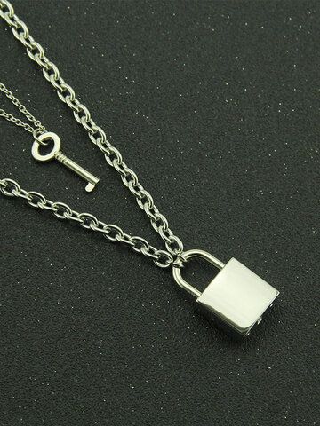 I found this amazing Punk Metal Glossy Key Pendant Necklace Geometric Lock Multilayer Necklace with US$10.99,and 14 days return or refund guarantee protect to us. --Newchic Key And Lock, Key Pendant Necklace, Layered Chain Necklace, Key Jewelry, Trendy Fashion Jewelry, Couple Necklaces, Multi Layer Necklace, Couple Jewelry, Valentines Necklace