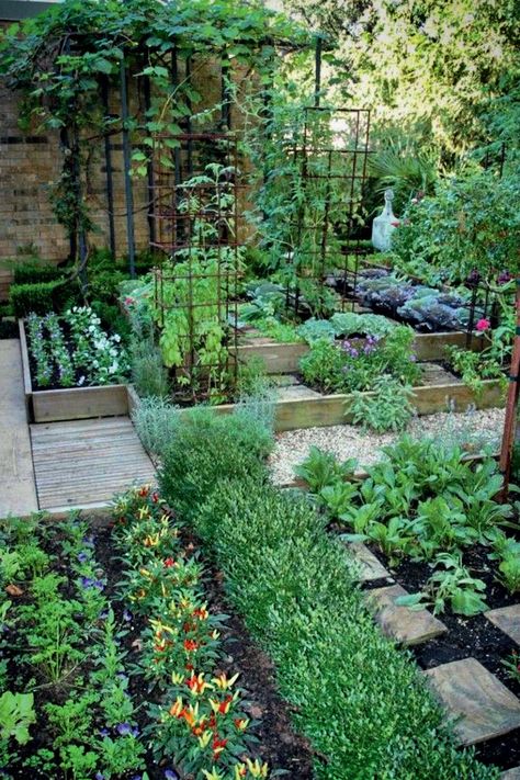 potager Potager Garden, Veg Garden, The Secret Garden, Vegetable Garden Design, Plants And Flowers, Garden Bed, Garden Structures, Veggie Garden, Garden Cottage