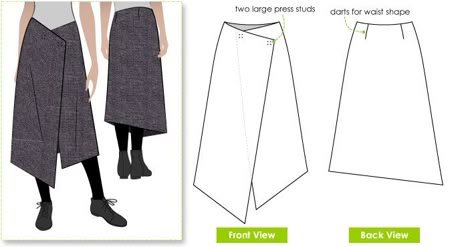 Girls in the Garden: Friday Fashion Inspiration - 9 Wrap Skirt Pattern, Style Arc, Friday Fashion, Asymmetrical Style, Rock Outfit, Trendy Skirts, Skirt Patterns Sewing, Sewing Skirts, Dress Sewing Patterns