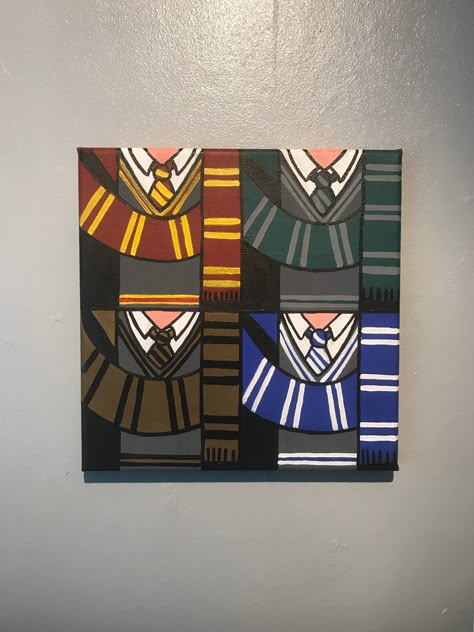 Harry Potter Canvas Painting, Harry Potter Canvas Art, Harry Potter Art Drawings, Harry Potter Painting, Harry Potter Bedroom, Kid Christmas, Christmas Paintings On Canvas, Harry Potter Decor, Posca Art