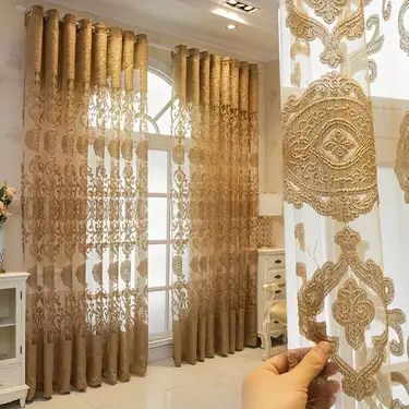 Luxurious Bedrooms Curtains & Drapes, Door Panel Curtains, Villa Luxury, Brown Curtains, Tulle Curtains, Inspire Me Home Decor, Curtains Living, Bedroom Windows, Window Drapes