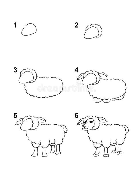 How To Draw Sheep, Draw Sheep, Drawing Sheep, Free Cartoon Characters, Sheep Drawing, Christmas Props, Cute Lion, Free Cartoons, Sketches Simple